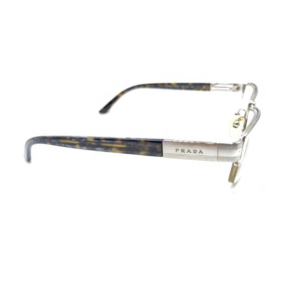 Prada VPR 67L 1BC-1O1 Silver Half Rim Eyeglasses Frames 53-17 140 Italy Designer - Picture 4 of 12